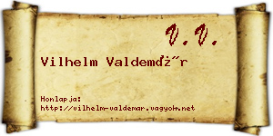 Vilhelm Valdemár névjegykártya